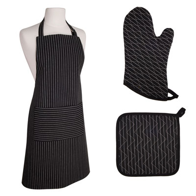 Pannenlap Pinstripe Black 20 x 20cm
