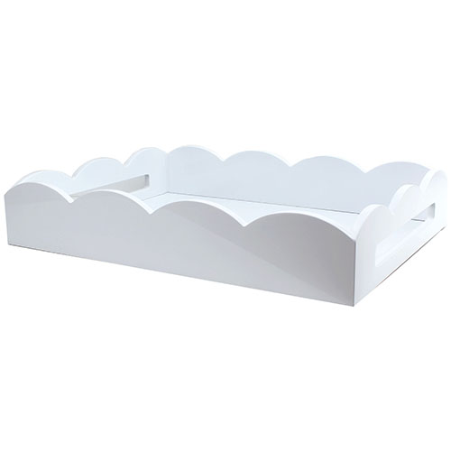 17x13 Scalloped Tray White