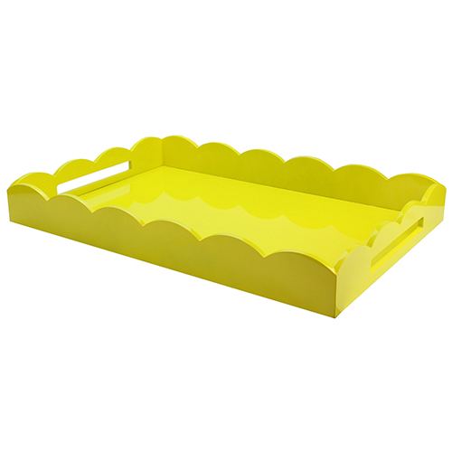 26x17 Scalloped Tray Yellow