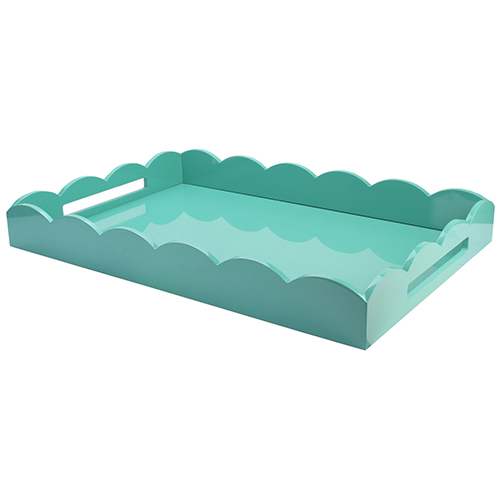 26x17 Scalloped Tray Turquoise