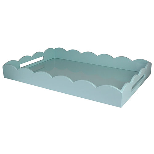 26x17 Scalloped Tray Eau De Nil