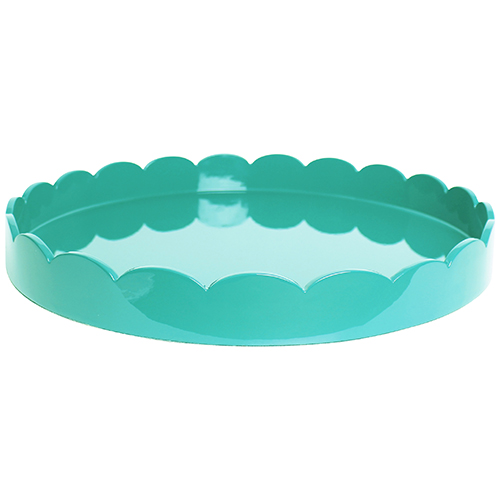 16x16 Scalloped Tray Turquoise