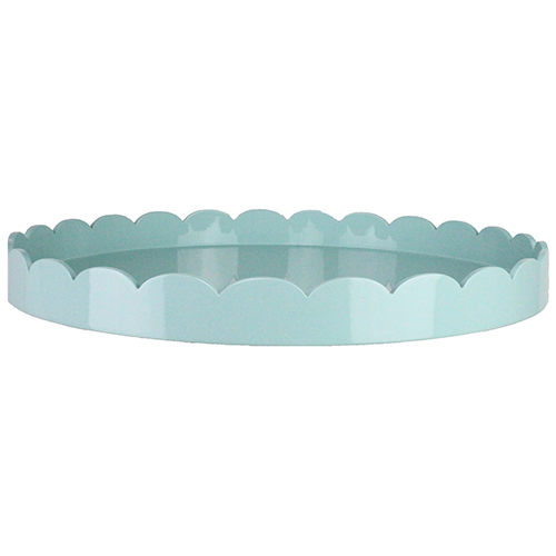 20x20 Scalloped Tray Eau De Nil