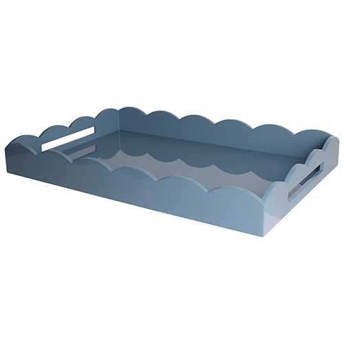 26x17 Scalloped Tray SL Blue