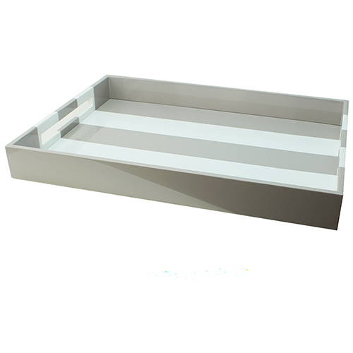 22x16 Grey Stripe Tray