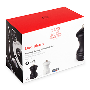 Bistro duo zwart & wit 10cm (Pepermolen & zoutmolen)