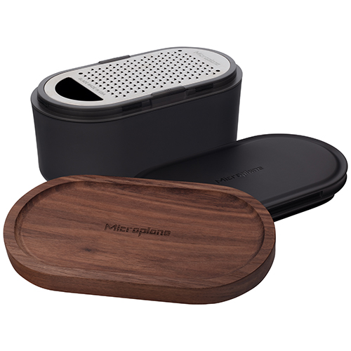 Microplane Container rasp antraciet/walnoot