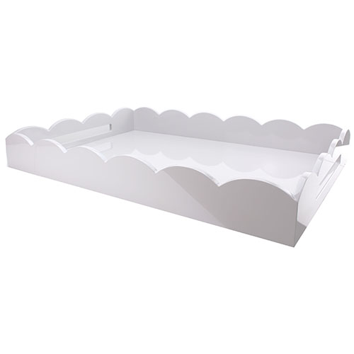 26x17 Scalloped Tray White