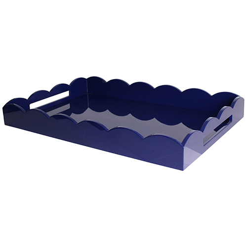 26x17 Scalloped Tray Navy