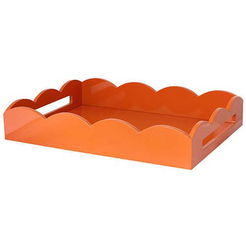 17x13 Scalloped Tray Orange