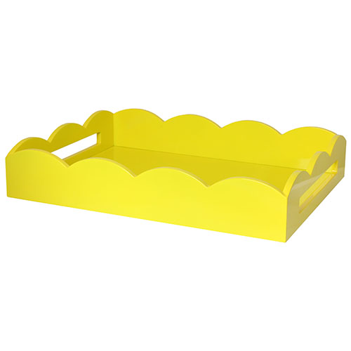 17x13 Scalloped Tray Yellow