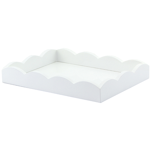 11x8 Scalloped Tray White