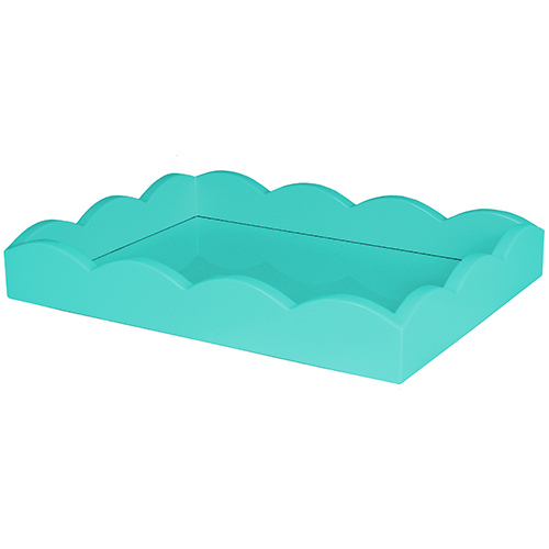 11x8 Scalloped Tray Turquoise