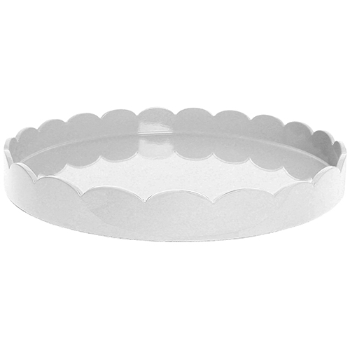 16x16 Scalloped Tray White