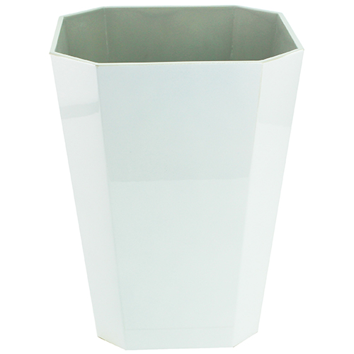 Octagonal Bin Chiffon Grey & White