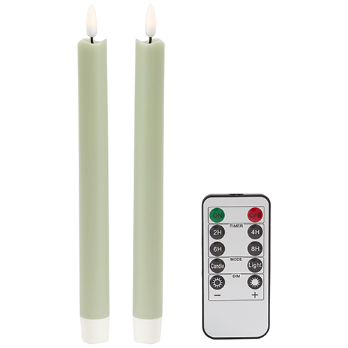 23cm LED Candle Sage