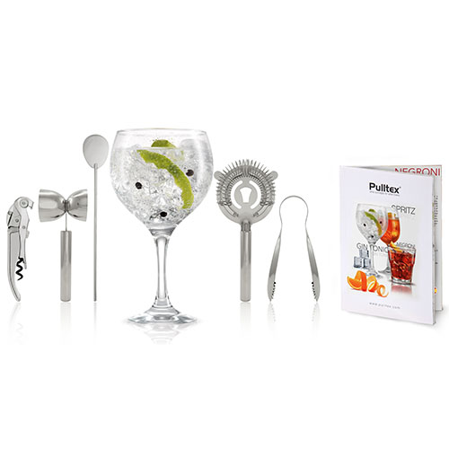 Pulltex Gin Tonic cocktail set 5 dlg rvs